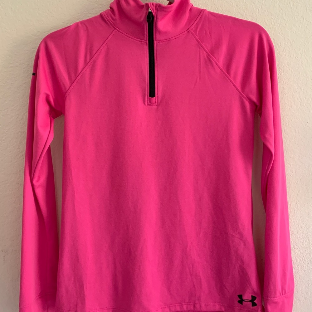 Under Armour Neon Pink Half Zip Athletic Top - Picture 1 of 4
